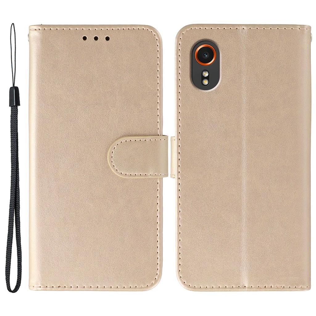 For Samsung Galaxy Xcover7 Cases PU Leather Flip Wallet Phone Cover with Strap
