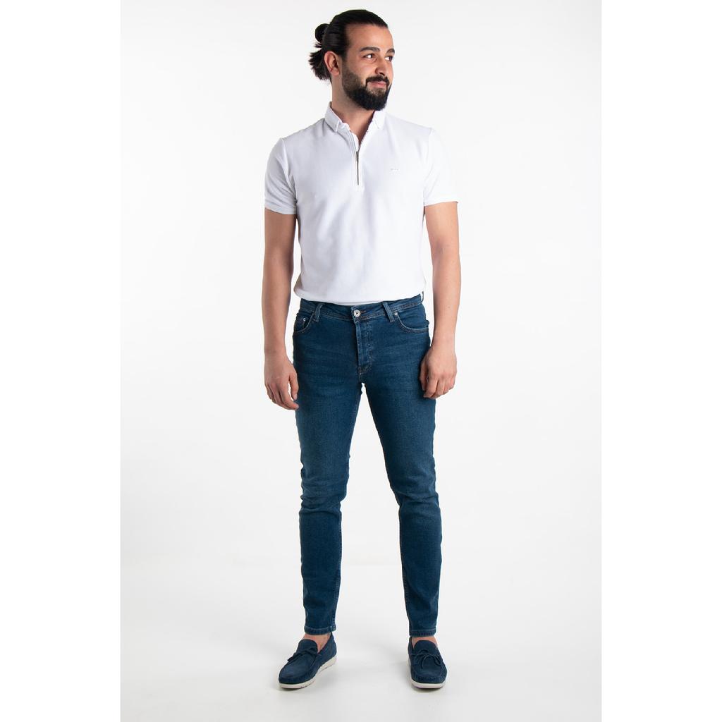 Мужская черная футболка с воротником-поло с молнией и деталями