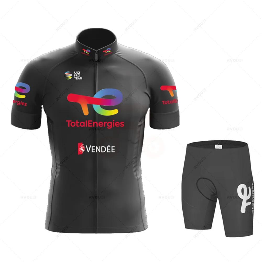 Total Energies Summer Profession Cycling Sweatshirt Set Men's Short Sleeve Jersey Cycling Clothing Bicycle Maillot Ciclismo