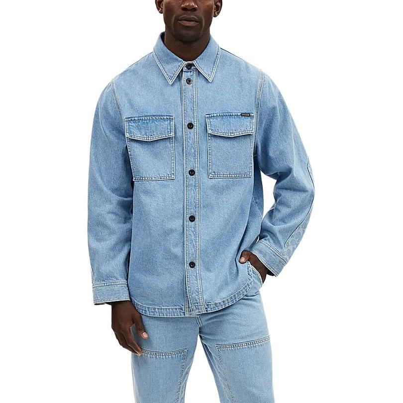 COACH SS24 Shirt Men's Light Indigo CM799-NIM