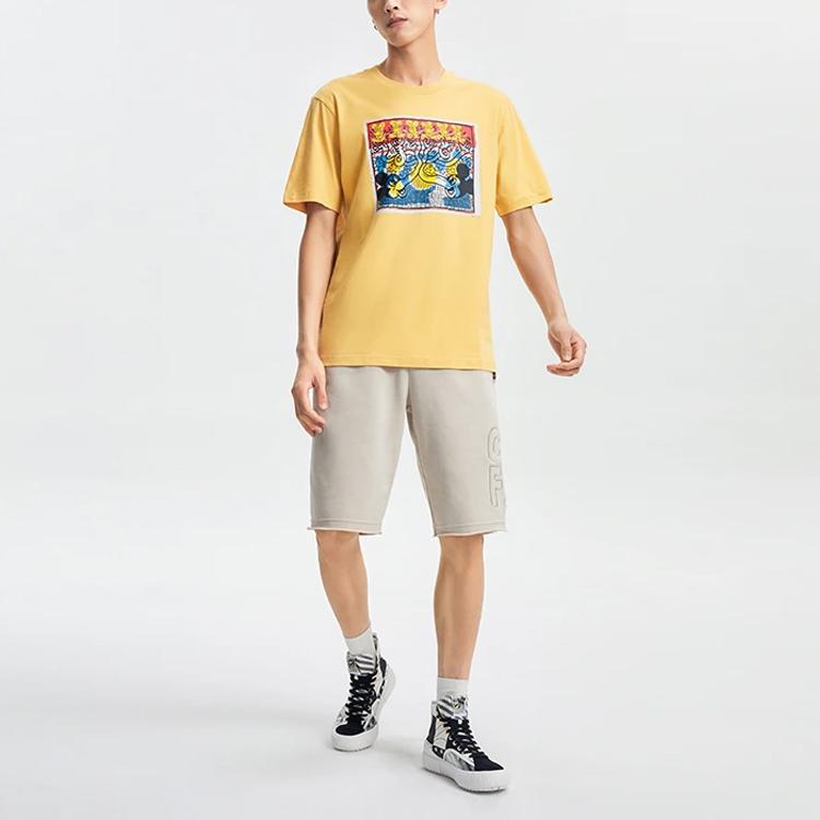Li Ning x Disney Коллекция спортивной моды Футболка Мужская Светло-охряно-желтая AHSR499-4