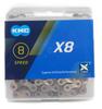 Цепь KMC X8, 8-скоростная, серебристо-серая, 114 звеньев [Параллельный импорт]