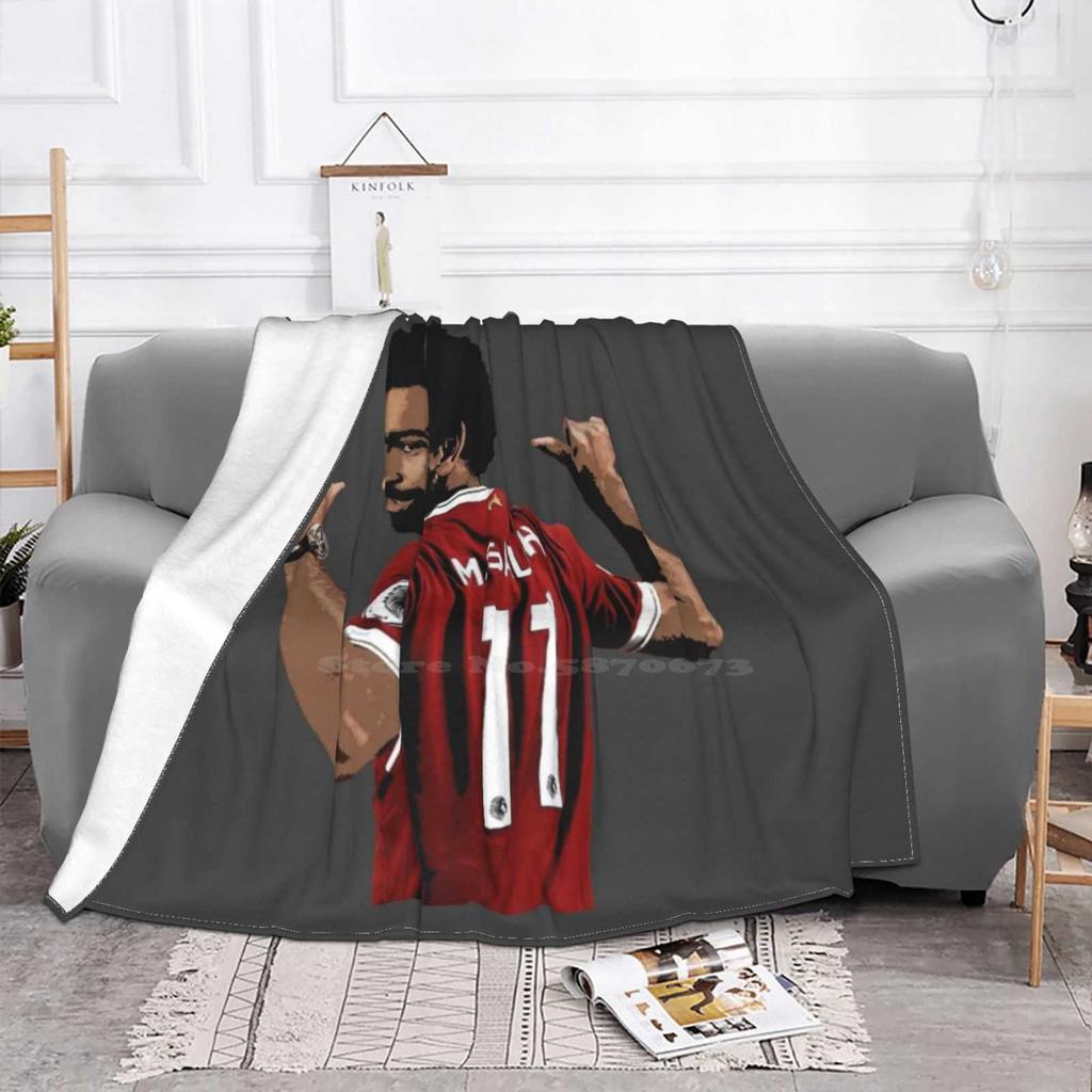 Mo Salah Design Fashion Soft Warm Flannel Blanket Fc Football Club Mo Salah Ynwa