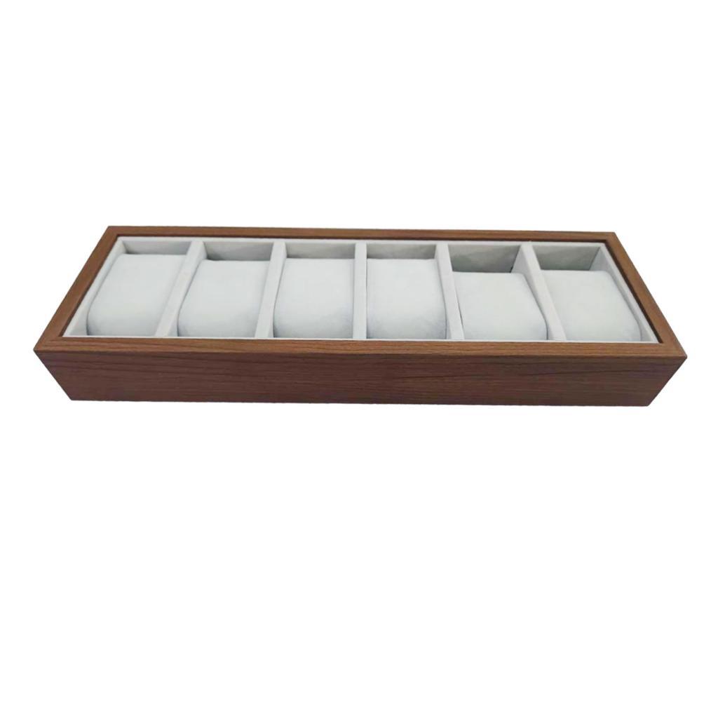 6 Slots Watch Organizer Tray Sales Display Jewelry Show Box Stand Showcase