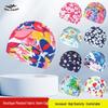 Adult Unisex Large Waterproof Swim Cap with Ear Protection - Fashionable Pleated Design, Comfortable and Non-Tightening.