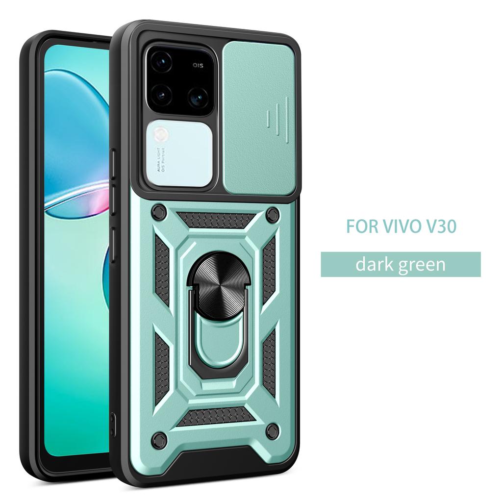 Чехол для Vivo V30 Чехол-подставка для Vivo V30 Pro Чехол для Vivo v30 v30 pro Магнитное кольцо-держатель Бронированный чехол для телефона Защита камеры сдвижной крышкой Задняя крышка