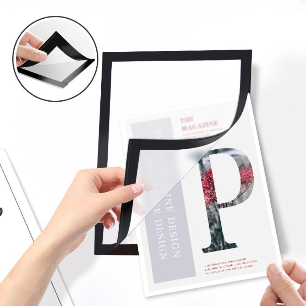 Matte Finish Magnetic Photo Frame PVC Wall Sticker Display Frame Certificate Holder Photo Display