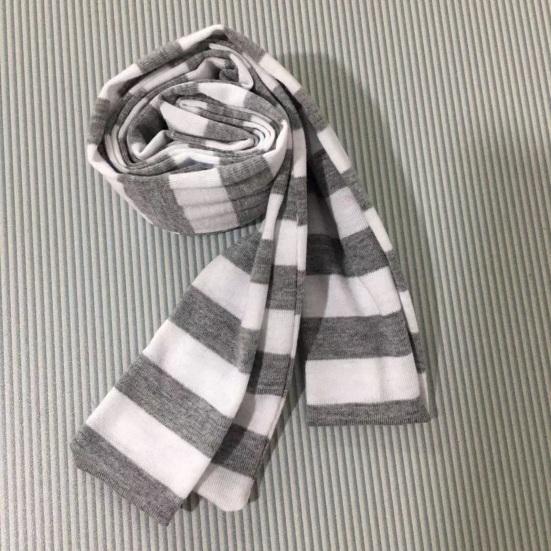 Women Scarf Striped Print Thin Long Scarf Harajuku Style Lightweight Breathable Cotton Scarf Girl Neck Wrap