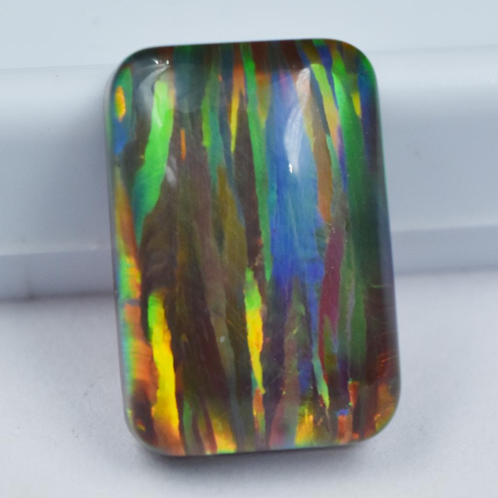 Lab-Created Opal Loose Gemstone 10 ct Cushion Cut Multi-Color Boulder October Birthday Birthstone