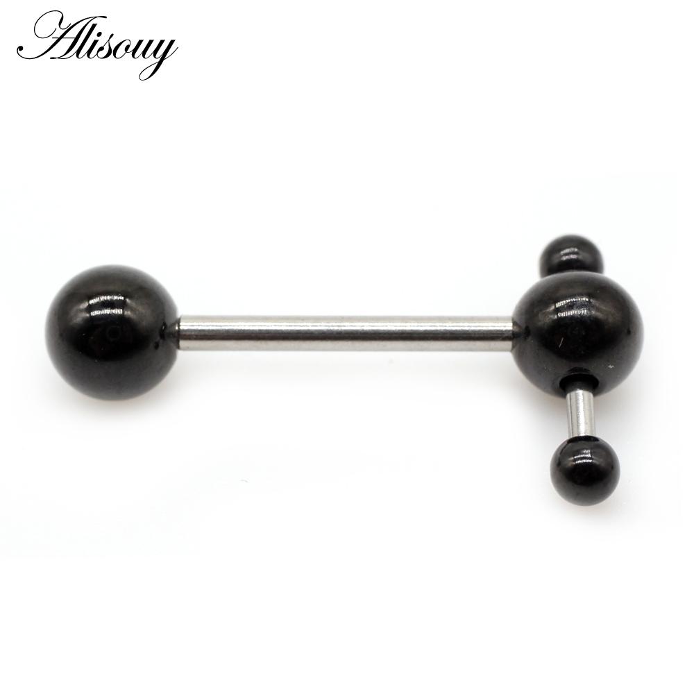 Alisouy 1 шт. скользящий конусный шар из нержавеющей стали штанга для пирсинга языка нить унисекс 14 г губные кольца для губ ювелирные изделия для тела