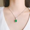 Темпераментное ожерелье с драгоценностями, красочное сокровище, популярная роскошь, инкрустированный имитацией изумруда, ретро, цепочка для ключицы, ожерелье с подвеской