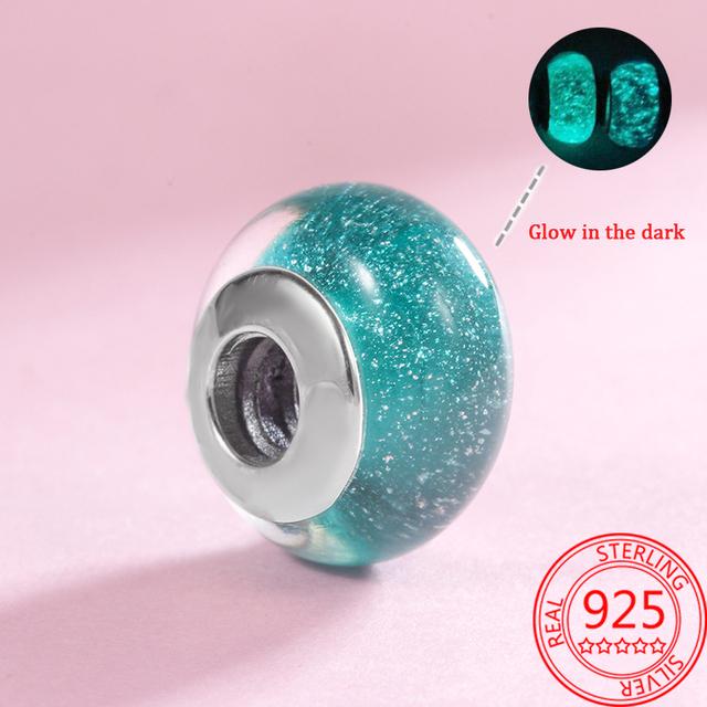 Красочные бусины из муранского стекла, волнистые стеклянные бусины, подвески, подходят для брендового браслета, женские ювелирные изделия из стерлингового серебра 925 пробы