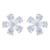 [R4815] - Silver Earrings 'Sissi' Silver White (rhodium) - 10 Mm (flowers)