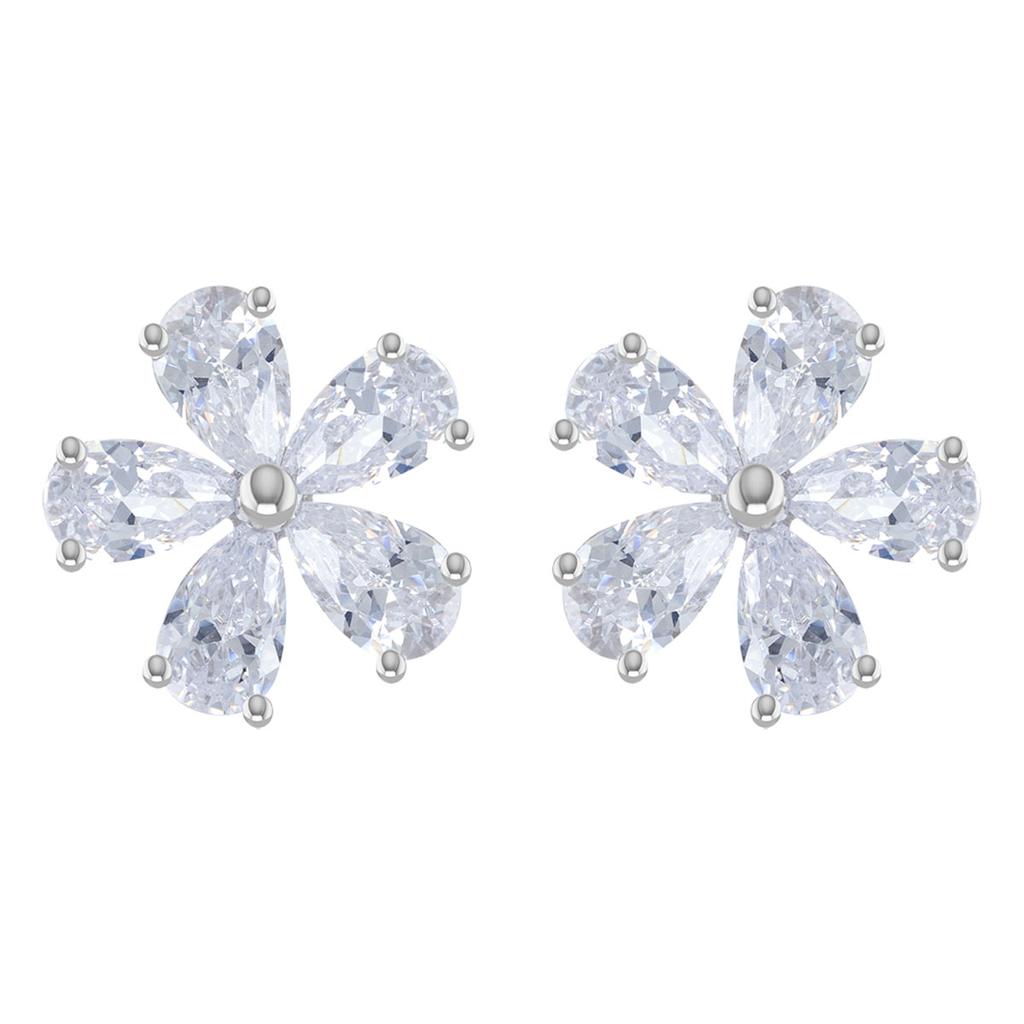 Les Trésors De Lily [R4815] - Silver Earrings 'Sissi' Silver White (rhodium) - 10 Mm (flowers)