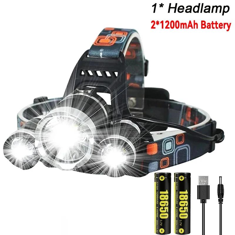 Mini Portable XPE+COB Headlamp USB Rechargeable Use 18650 Battery Headlight Outdoor Camping Fishing LED Head Flashlight