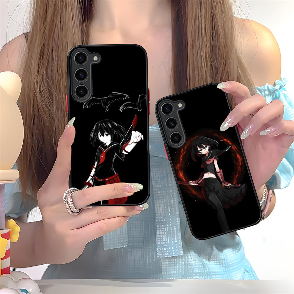 Akame Kurome Silicone Mobile Phone Case for Samsung Galaxy S26 S25 S24 S23 S22 S21 Plus FE Ultra Colorful Cover