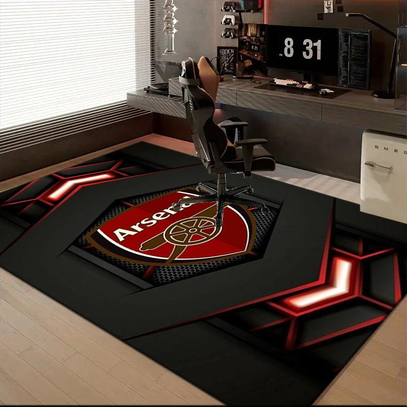 Arsenal Football Club Crest Printed Office Carpet Chair Cushion  Entryway Rug, Rugs for Living Room, Bedroom Christmas gifts