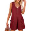 Women's Jumpsuit Casual Fashion Solid Color Jumpsuit Button Pocket Jumpsuit