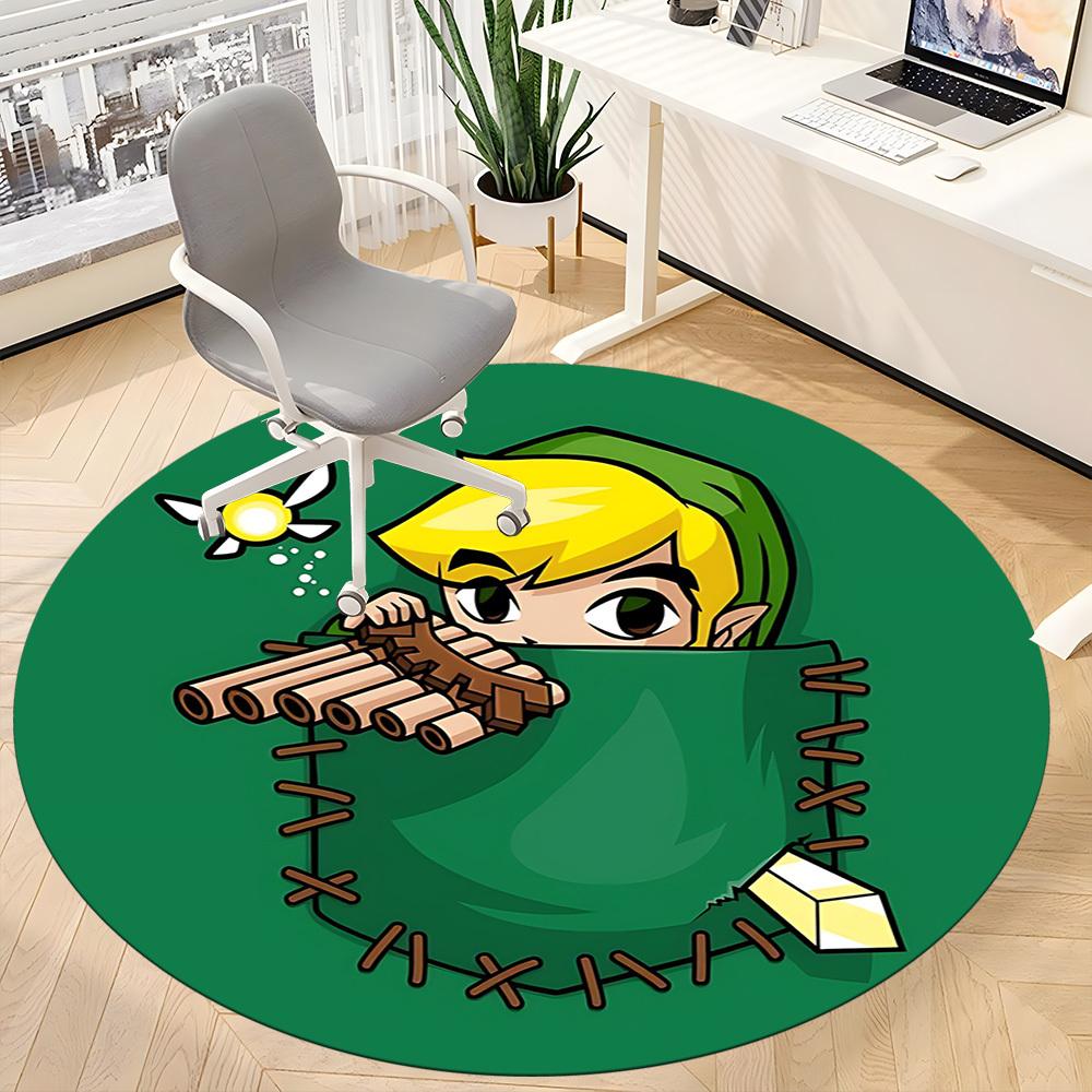 The Legend of Zelda Office Round Area Rug, Under Office Chairs Bedroom Living Room Home Decor  a1022266