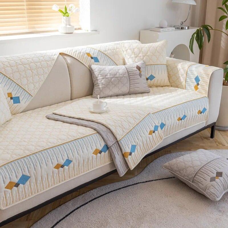 Cotton Color Style Sofa Cushion Modern Simple Four Seasons Universal Washed Non-Slip Sofa Cushion Towel