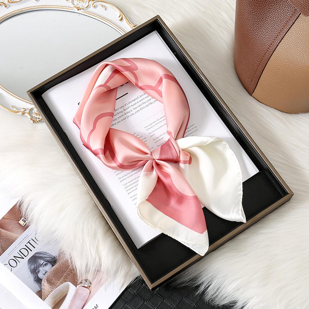 Camellia Flower Simple Silk Scarf Female Shanghai Story Thin Mom High-End Small Square Scarf Scarf