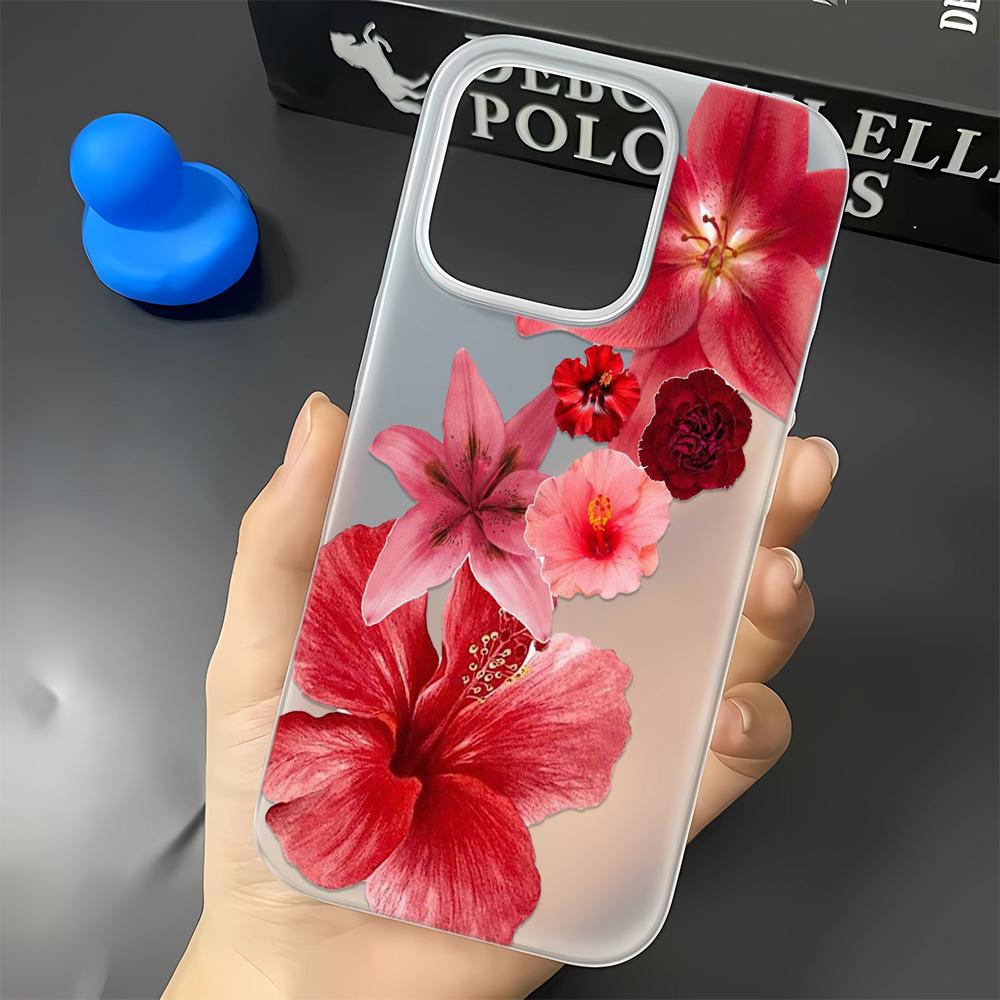 Pink Flowers Phone Case For IPhone 17 Air 16 Pro Max 15 14 13 12 11 Case For IPhone 15 14 13 12 11 Plus 17 16 Case Cover Funda