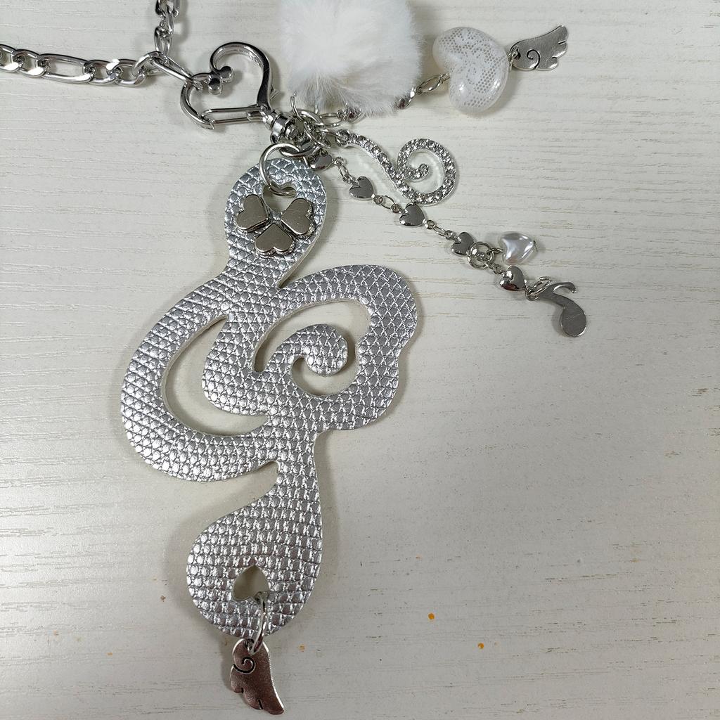 Music Note Pendant Necklace Simple Necklace Date Jewelry Plastic Texture Suitable for Festival and Fashion Shows