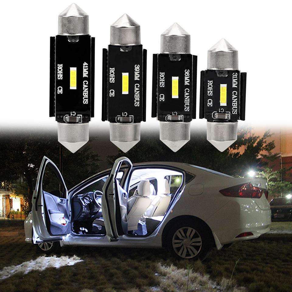 1x Светодиодная лампа C5W 1860 CSP для автомобиля, 31 мм, 36 мм, 39 мм, 41 мм, Festoon, лампа для чтения, салонный плафон, лампа багажника, 6000K, DC12V