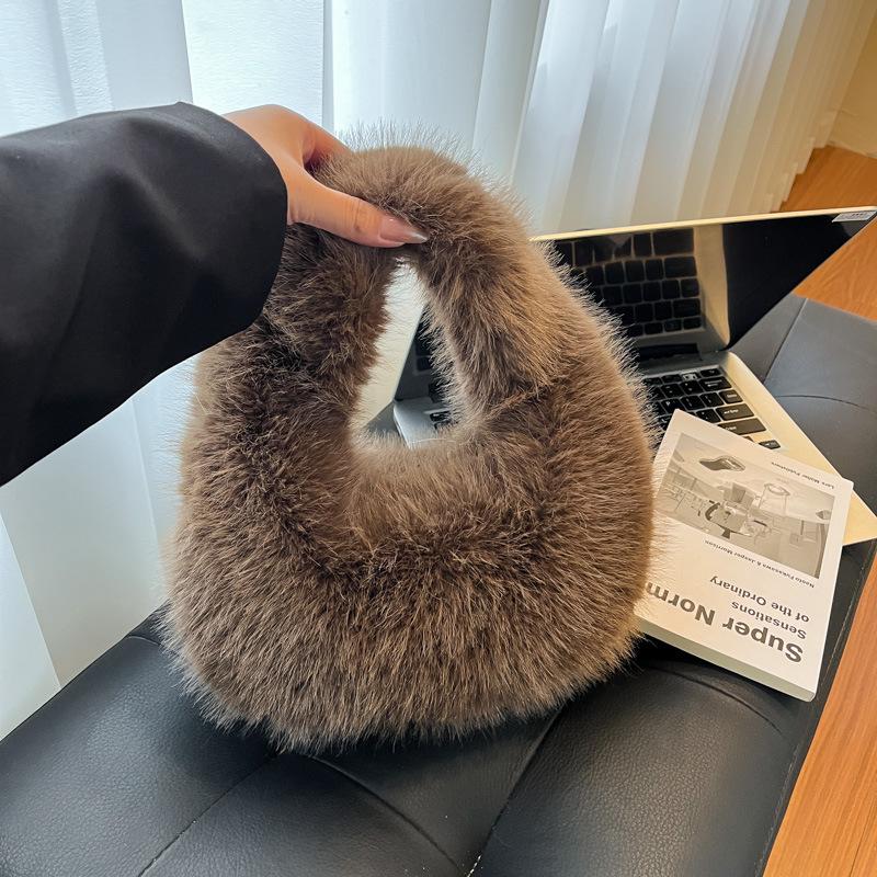 Korean Style Winter Plush High-End Women's Mini Clutch Handbag