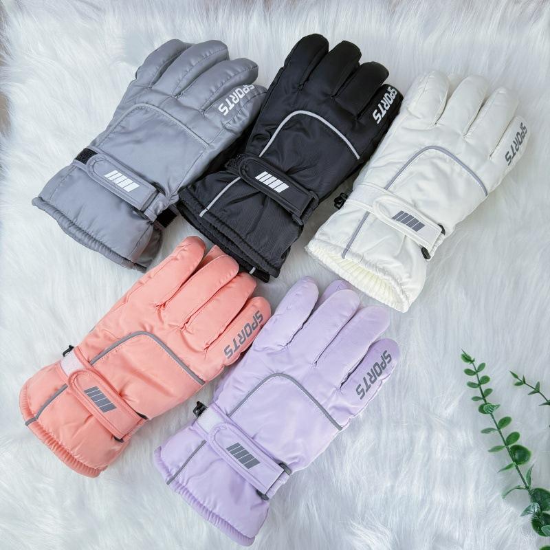 Unisex Winter Cycling Gloves, Thick Fleece Lined Waterproof Windproof Motorcycle Riding Warm Gloves