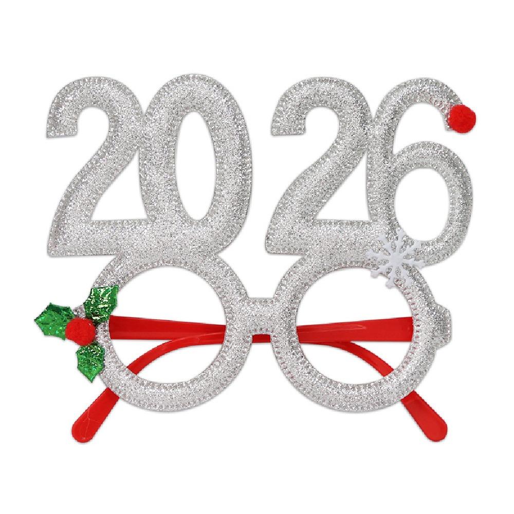 Sequin 2026 Happy New Year Headband Sweet New Year Decorative Glasses  New Year Dress Up