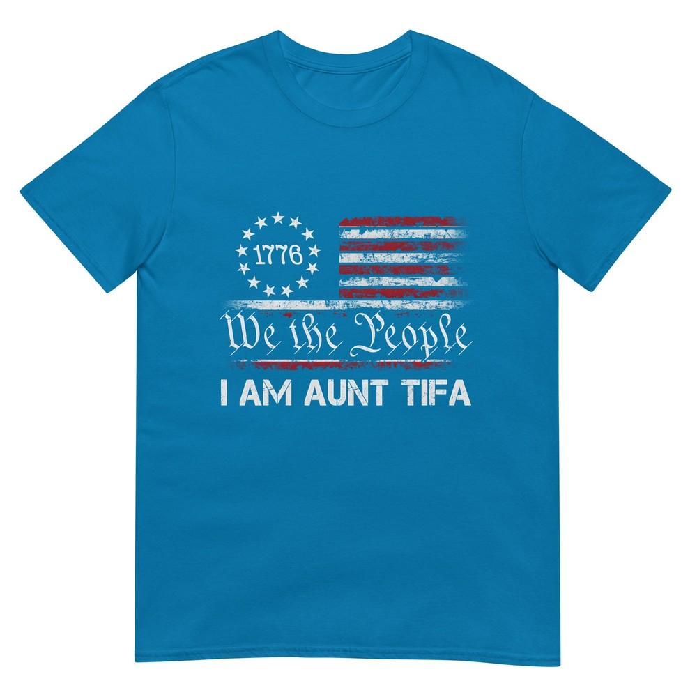 Retro I Am Aunt Tifa Falg America We The People Long Sleeve TShirt