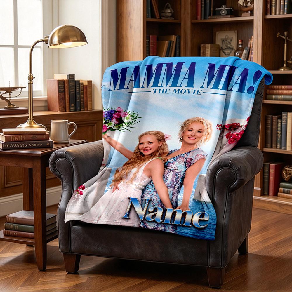 Custom Name Mamma Mia Flannel Blanket Throw Blanket Soft Warm Sofa Bed Camping Home Decor Unique Christmas Gift