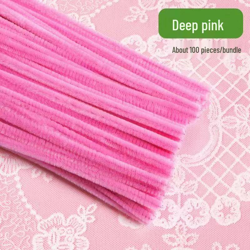 Thickened White Chenille Pipe Cleaners - Mixed Colors for DIY Bouquet Crafts
