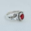 Oval Garnet Ring: Handmade 925 Sterling Silver January Birthstone Ring