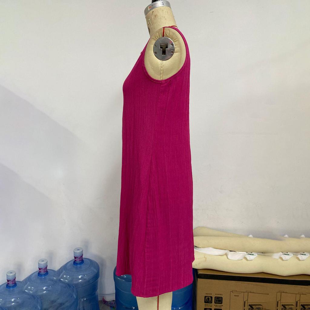 Весна-лето Женские облегающие короткие платья без рукавов с V-образным вырезом и высокой талией, однотонные платья средней длины с жилеткой S-XL