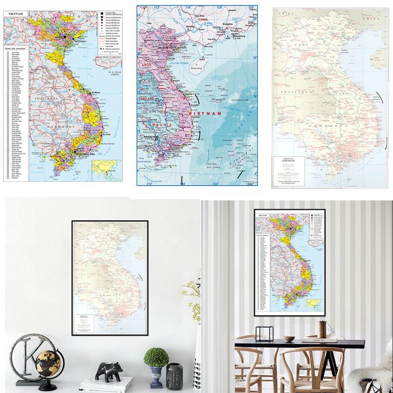 Карта Вьетнама Настенный Арт Плакат Украшение Фон Домашний Офис Школьные Принадлежности