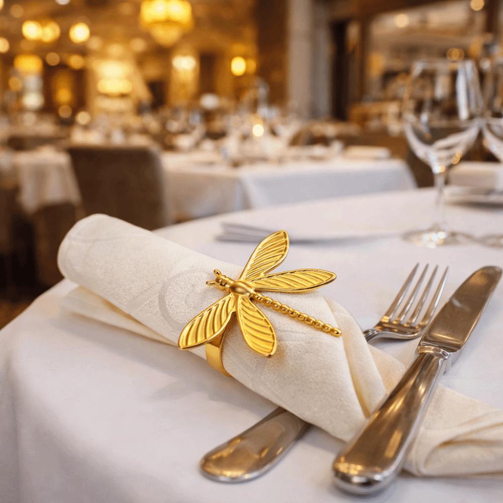 6 pieces/set Elegant Dragonfly Napkin Rings Minimalist Insect Napkin Buckle Party Decoration