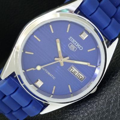 ЯПОНИЯ ВИНТАЖНЫЕ ВОССТАНОВЛЕННЫЕ SEIKO 5 АВТОМАТИЧЕСКИЕ 6309A МУЖСКИЕ ЧАСЫ С СИНИМ ЦИФЕРБЛАТОМ a701735-5