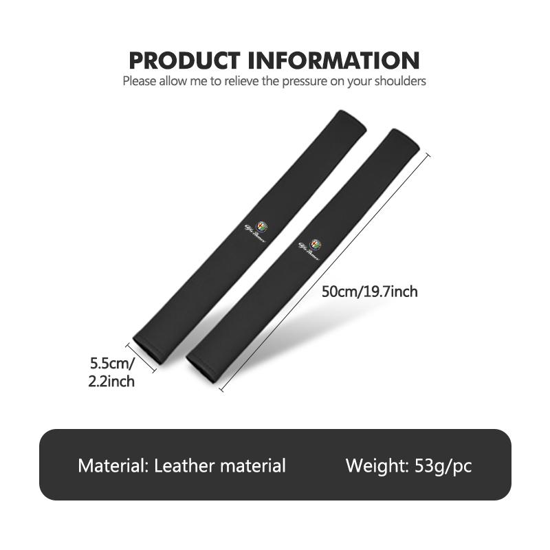 YHLOV1 Car Seat Seat Belt Shoulder Protector Pad Auto Accessories For Alfa Romeo Giulietta GT 159 147 156 Mito Brera Giulia Spider F1
