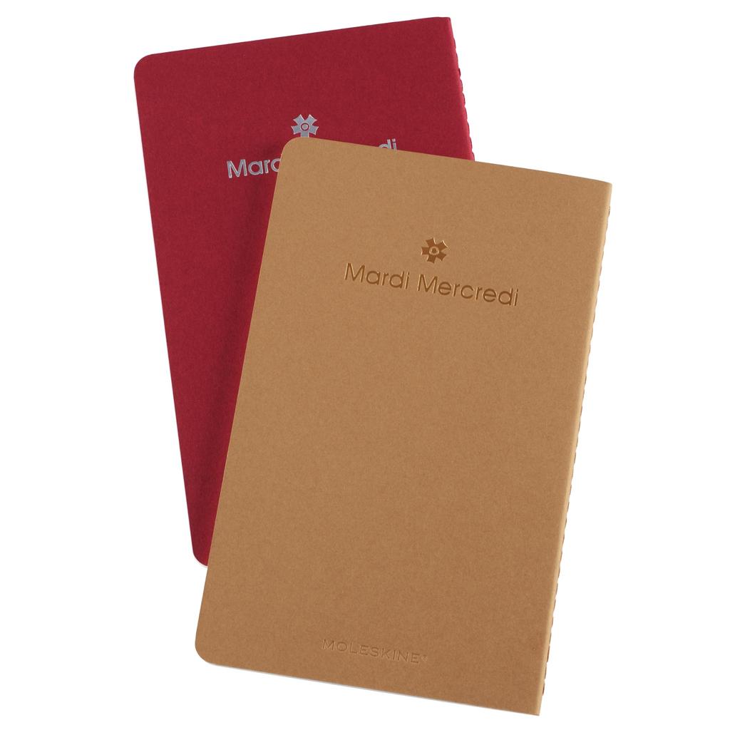 Moleskine X Mardi Mercredi Тетради Cahier Journal Набор из 2 шт., В линейку, Большие (13 см x 21 см) SECAHL6625MI