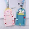School Office Supplies Name Card Work Card Protector Cover with Rope Silicone ID Badge Card Holder