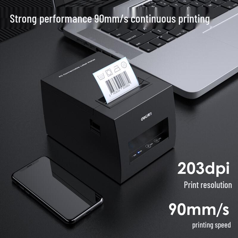 Bluetooth Термопринтер этикеток Deli DL-886AW Штепсель CN (адаптер в комплекте)
