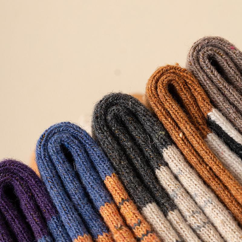 5 пар женских милых мультяшных носков-гольф с точками и котиками, толстых и теплых