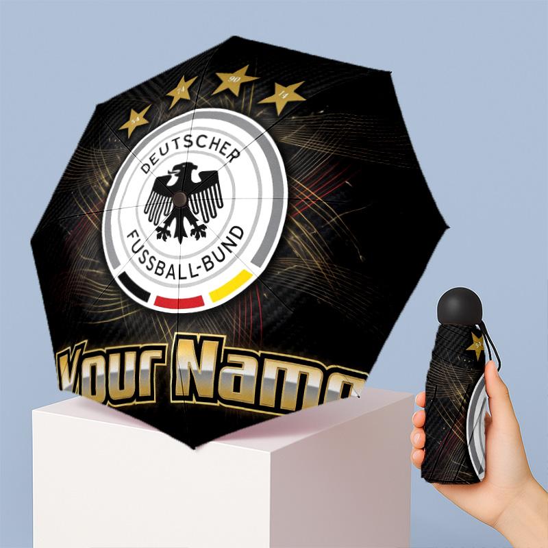 Germany national football team Manual Five Fold 8 Rib Umbrella Support Custom Text, Lightweight Travel Umbrella