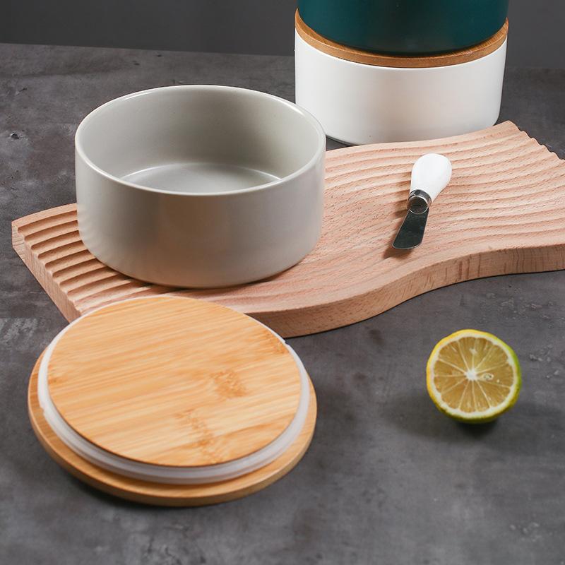 6-дюймовая керамическая коробка для масла с крышкой, герметичная коробка, круглая бытовая коробка для масла с ножом, масленка, сырная коробка, кухонная утварь