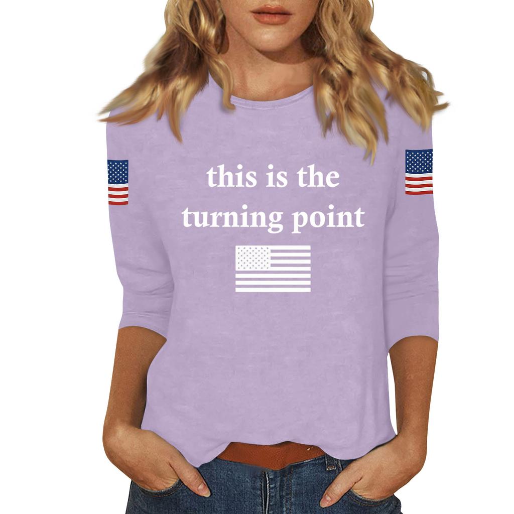 Женский повседневный модный сексуальный удобный топ с вырезом и рукавом три четверти