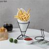 Ceramic French Fry Rack Set Iron Hanging Rack Snack Bowl Display Rack Cone-shaped Cake Dessert Plate Sauce Dish Tasting Plate