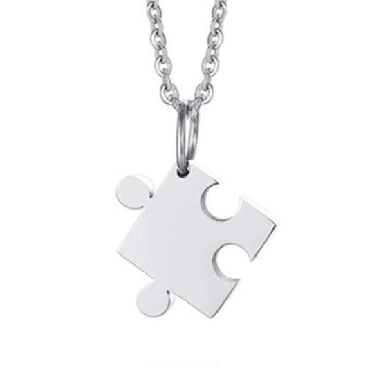 1 пара ожерелья для пар в стиле панк, выдалбливают соответствующие гальваники, значимый подарок, ювелирные изделия, ожерелья с подвеской-головоломкой для пары для свиданий