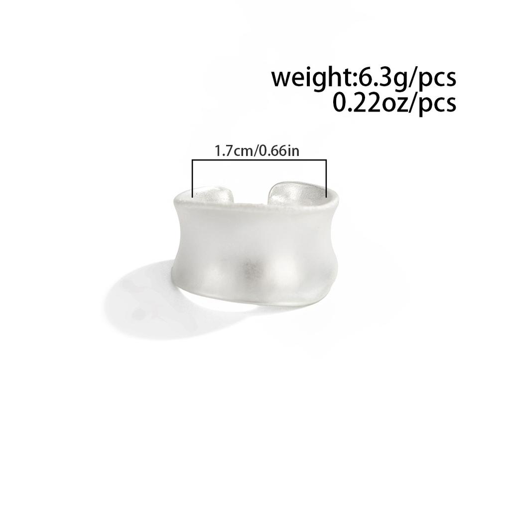 Fashionable Sliver Color Matte Wide Edge Rings for Women Cool Style Irregular Alloy Featuring Open Ring Unisex Jewelry Gift